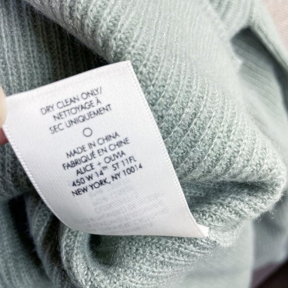 NEW Alice + Olivia Caprice Drop Shoulder Tunic Sweater Wide Leg Knit Pants Sage - Picture 13 of 13